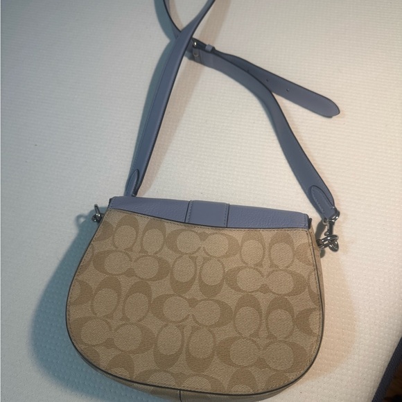 Coach Georgie Saddle Bag in Signature Canvas Blue - Picture 7 of 9